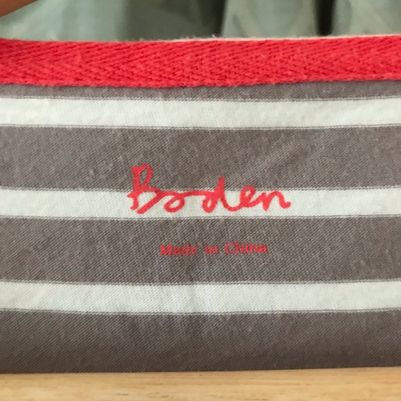 Boden 100% cotton short sleeve top size 4 US 8 UK gray + white stripes pattern - Picture 4 of 7